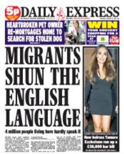 Express migrants shun english