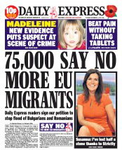 Express 75,000 say no to more EU migrants