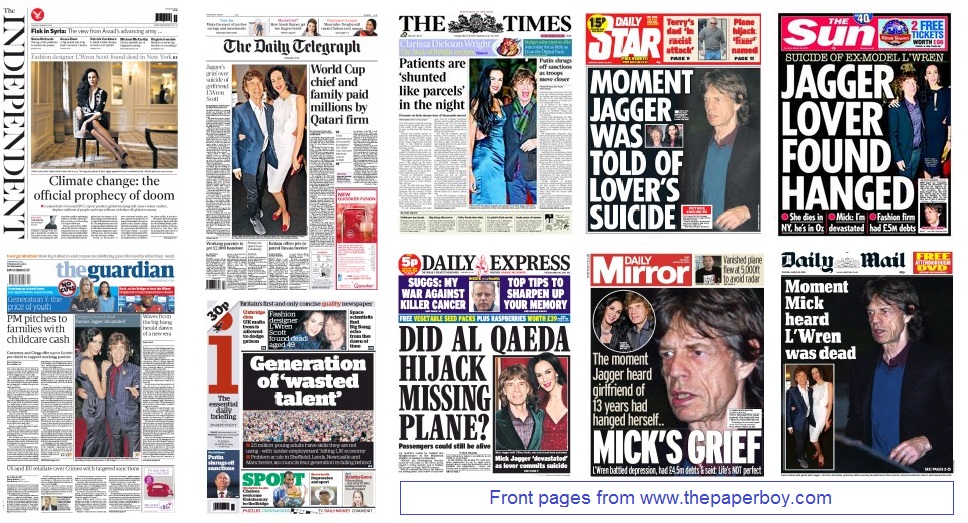 front pages 18-03-14