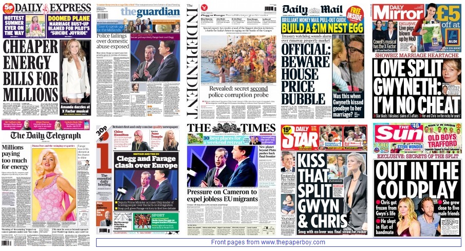 front pages 27-03-2014