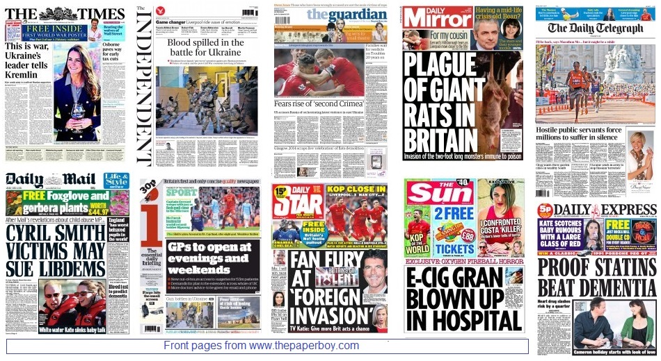front pages 14-04-2014
