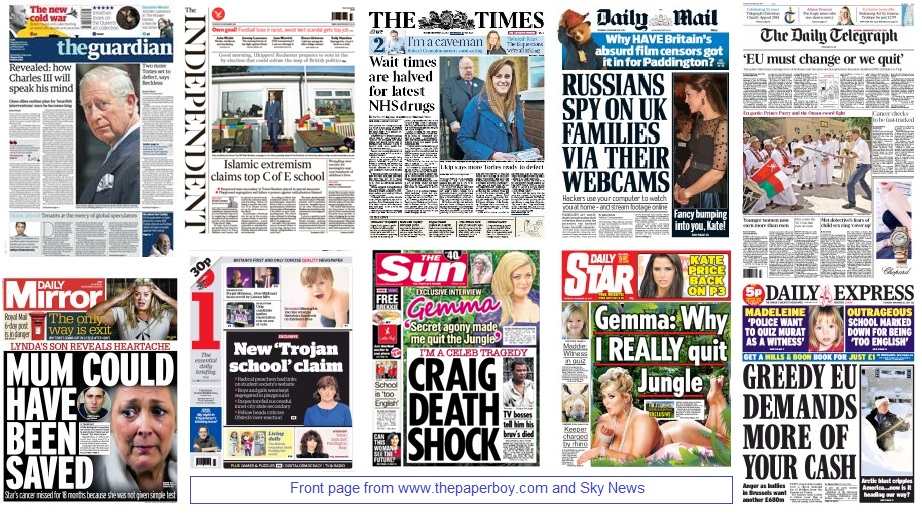 front pages 20-11-14