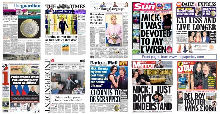 front pages 19-03-14
