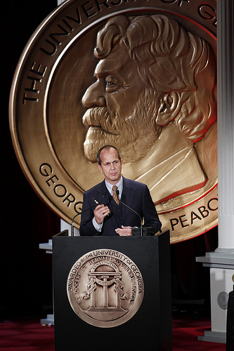 Peter Greste receiving Peabody award 2011