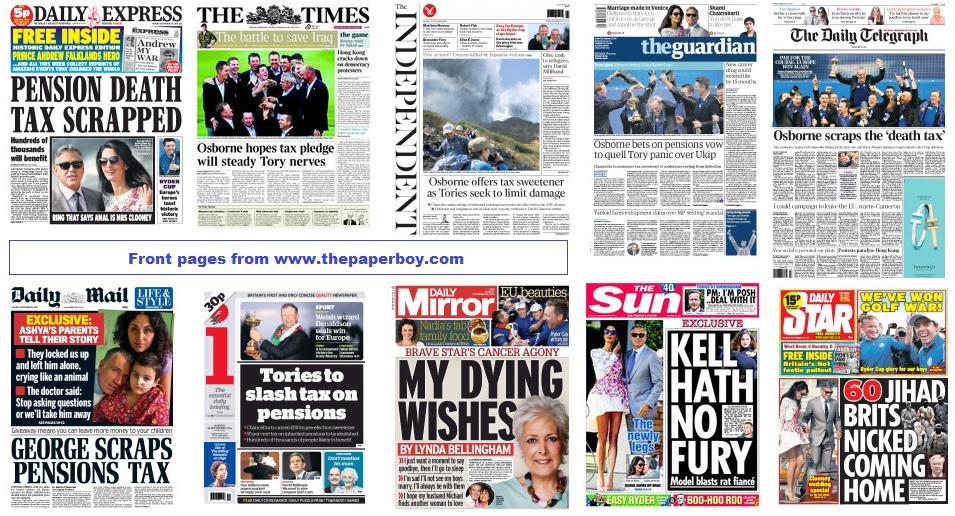 front pages 29-09-14