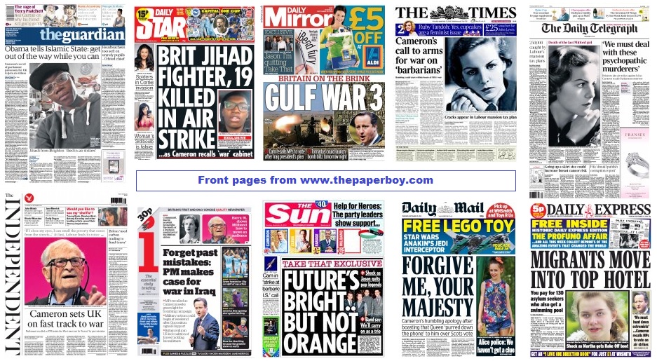 Front pages 25-09-14