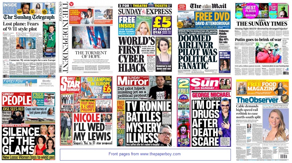 front pages 16-03-2014