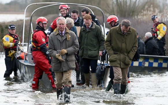 Prince of Wales at flooded  Somerset Levels, 04-02-2014