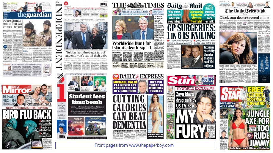 front pages 18-11-14
