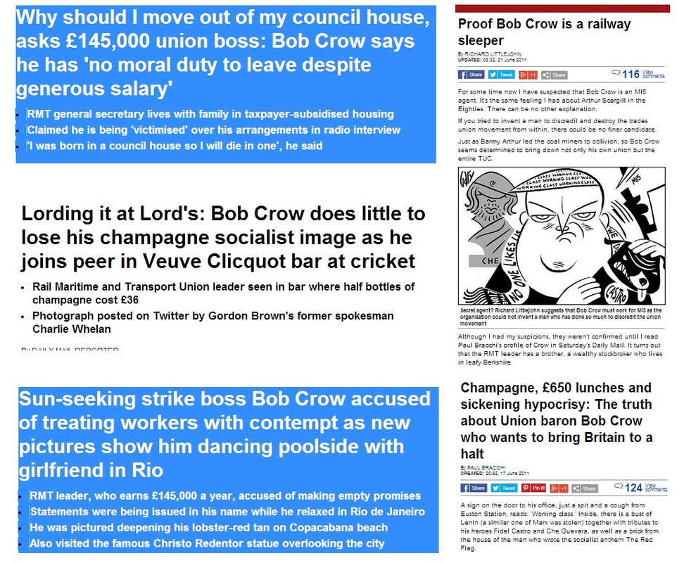 mail online headings about crow