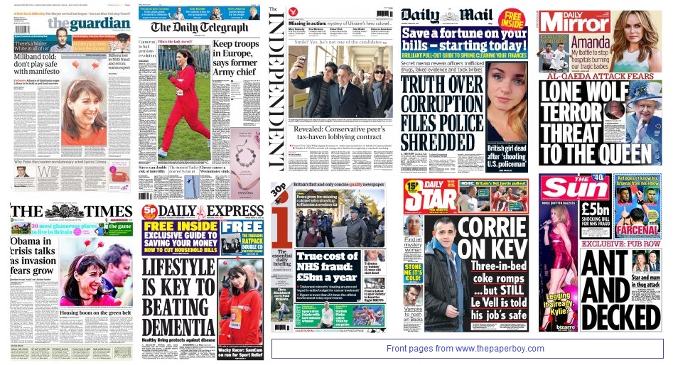 front pages 24-03-2014