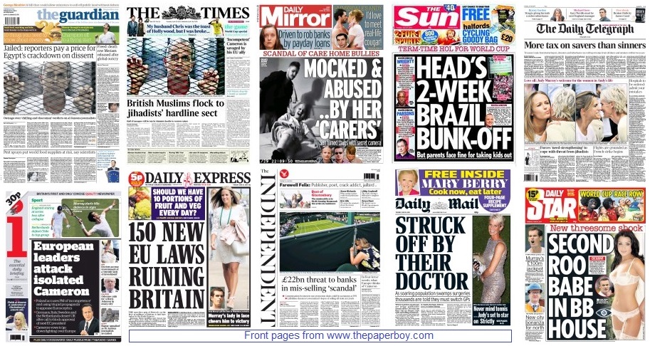 front pages 24-06-2014