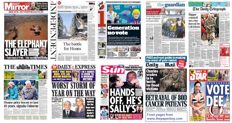 National front pages 5/2/14