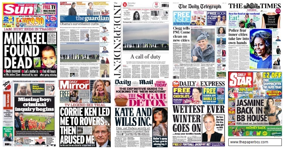 National front pages 18/1/14