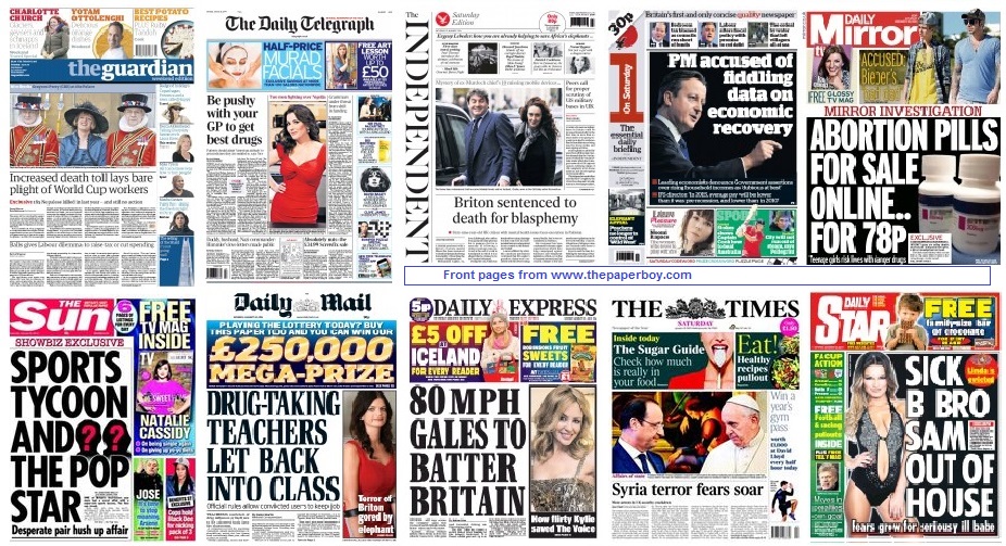 National front pages 25/1/14