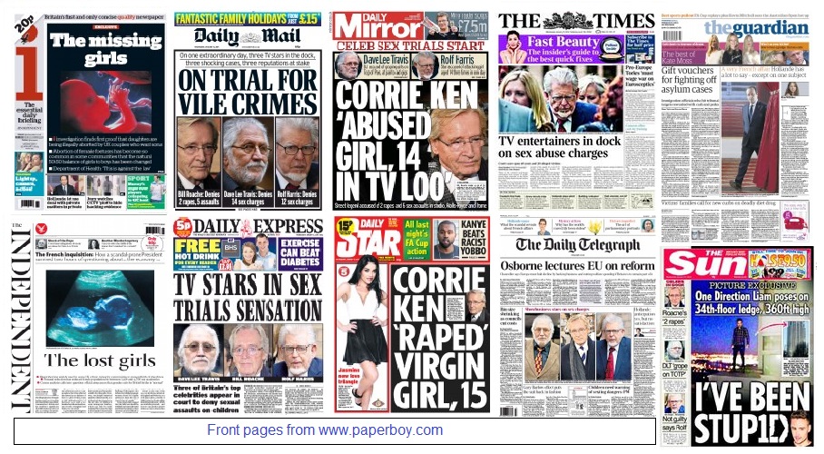 National front pages 15/1/14