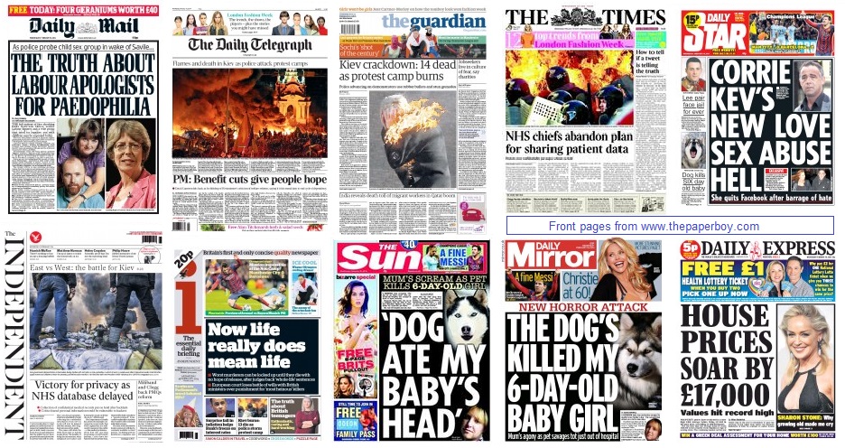 National front pages 19/2/14