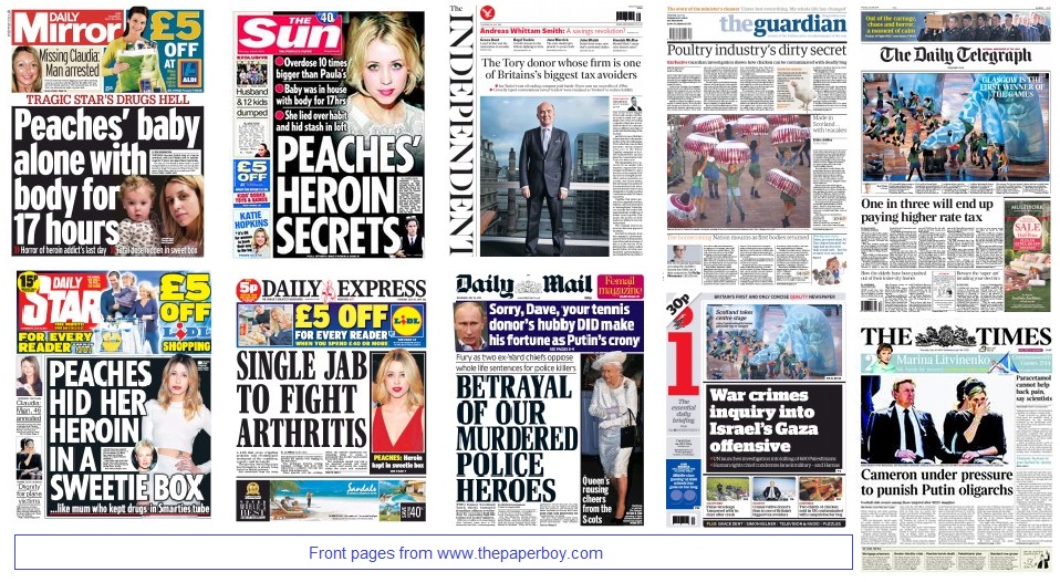 front pages 24-07-14