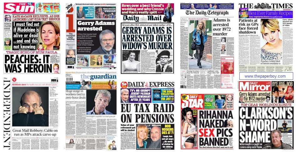 front pages 01-05-2014