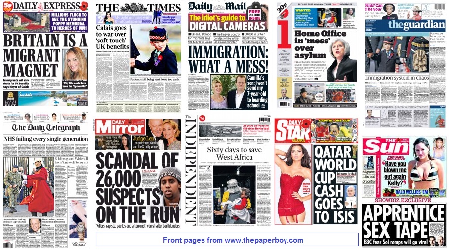 front pages 29-10-14