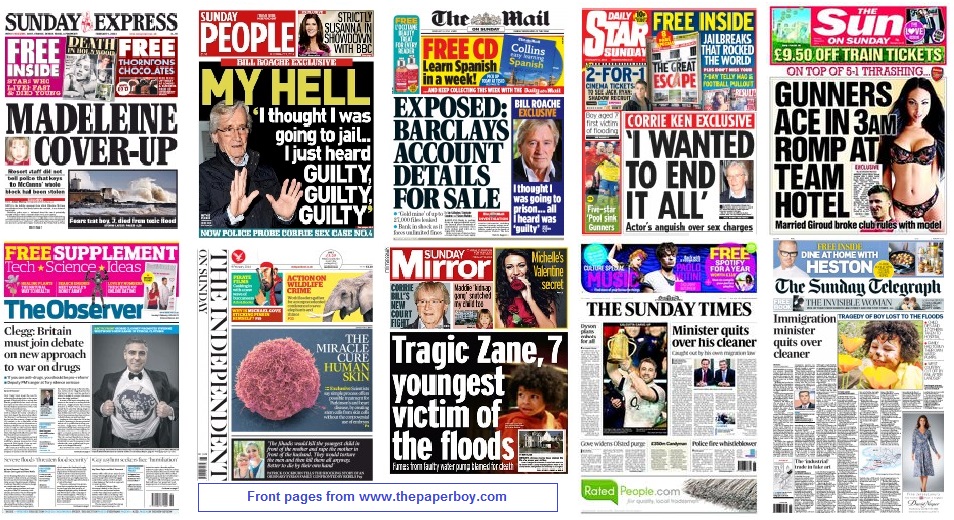 National front pages 09/02/2014