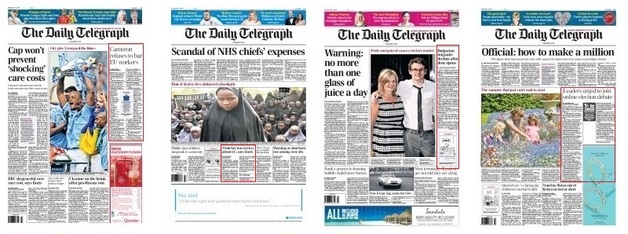 Telegraph front pages