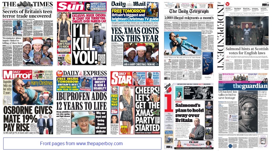 front pages 19-12-14