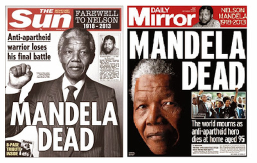 Sun & Mirror Mandela's dead